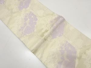 亀甲に菊模様織り出し　袋帯